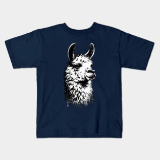 Grunge llama - Retro Alpaca Kids T-Shirt